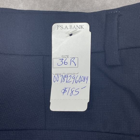 Joseph Jos A Bank Mens 36Wx38L Slim Fit Wool Navy Dress Pants Flat Front No Hem - Picture 7 of 8
